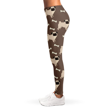 Geometric Pug Pattern Print Women's Leggings