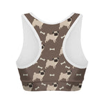 Geometric Pug Pattern Print Women's Sports Bra