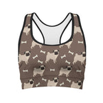 Geometric Pug Pattern Print Women's Sports Bra