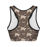 Geometric Pug Pattern Print Women's Sports Bra