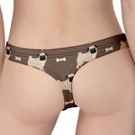 Geometric Pug Pattern Print Women's Thong