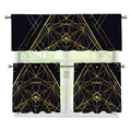 Geometric Pyramid Print 3 Piece Kitchen Curtains
