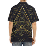 Geometric Pyramid Print Aloha Shirt