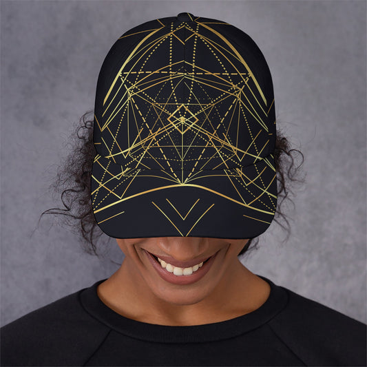Geometric Pyramid Print Baseball Cap
