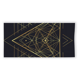 Geometric Pyramid Print Beach Towel