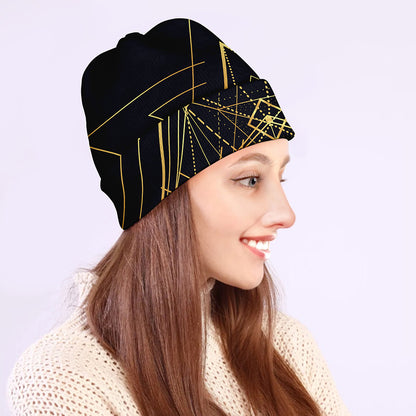 Geometric Pyramid Print Beanie