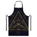 Geometric Pyramid Print Bib Apron With Pocket