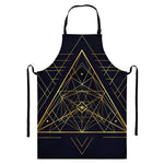Geometric Pyramid Print Bib Apron With Pocket