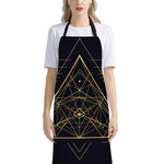 Geometric Pyramid Print Bib Apron With Pocket