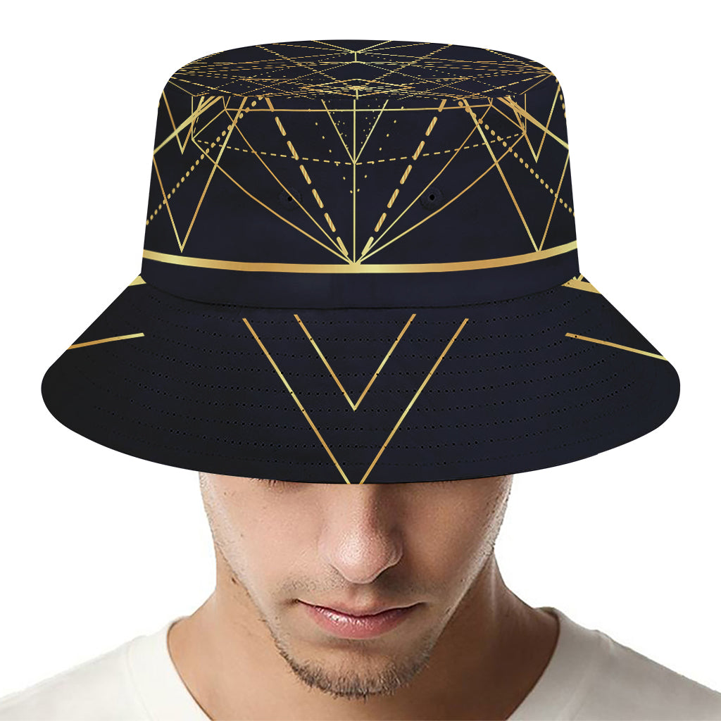 Geometric Pyramid Print Bucket Hat