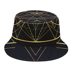 Geometric Pyramid Print Bucket Hat