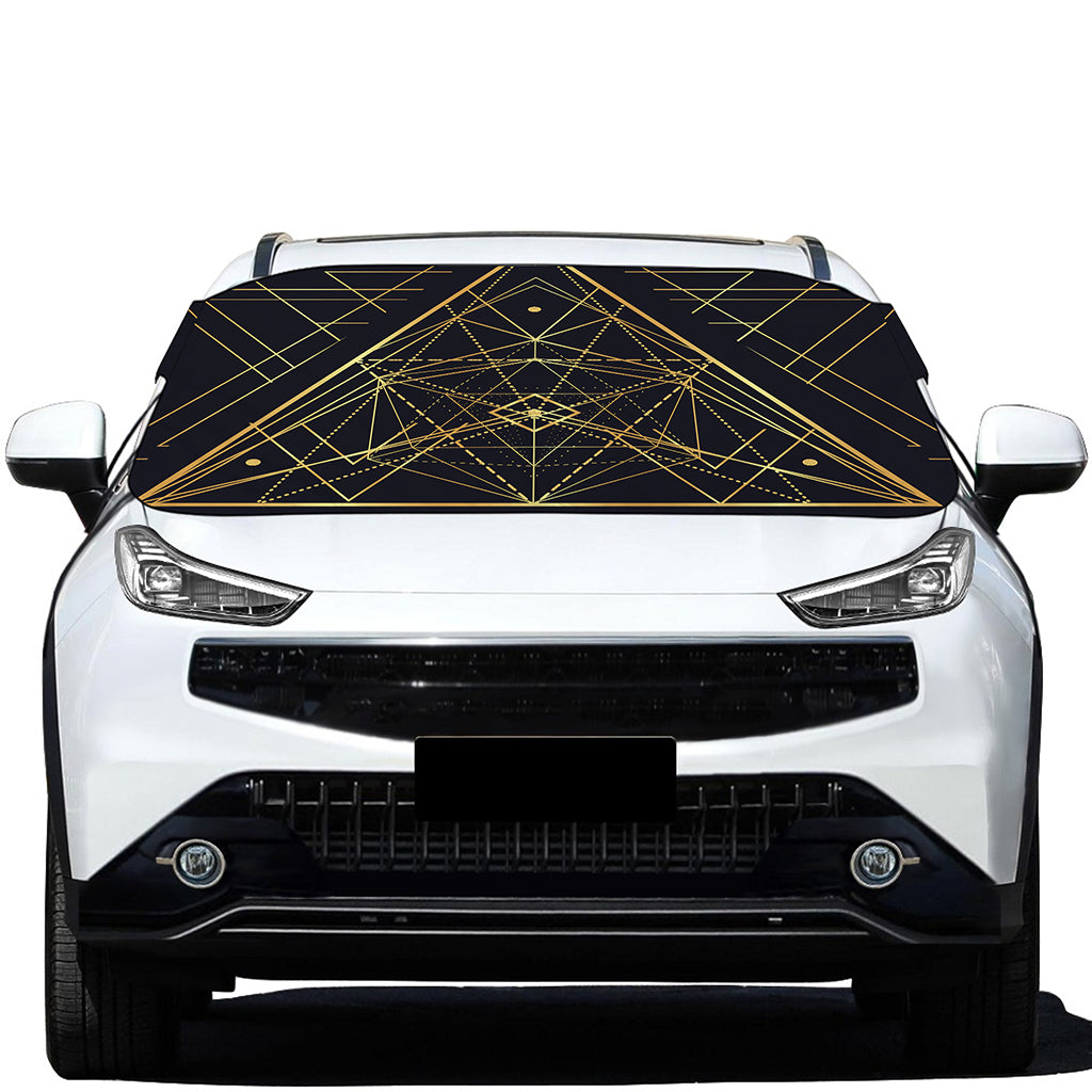 Geometric Pyramid Print Car Windshield Snow Cover