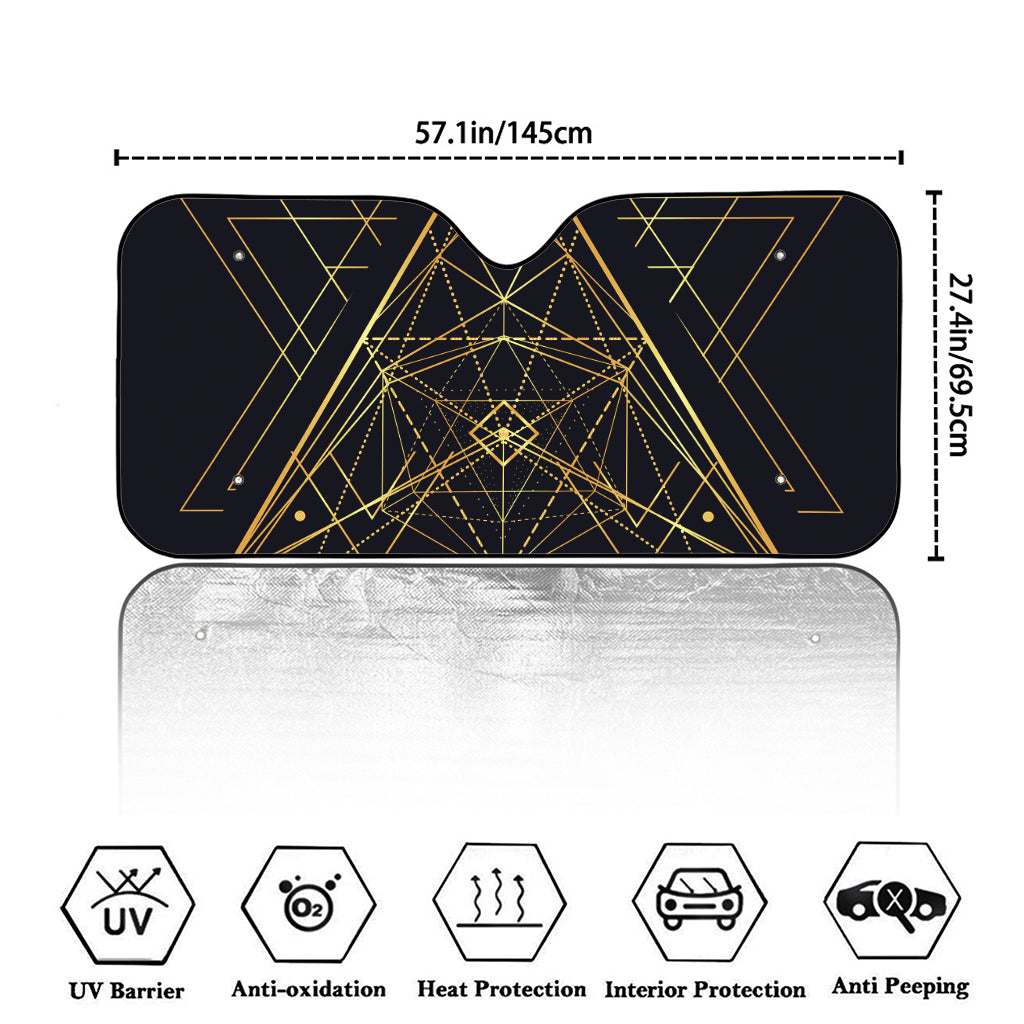 Geometric Pyramid Print Car Windshield Sun Shade