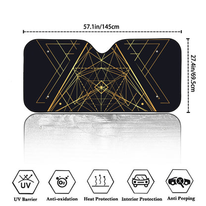 Geometric Pyramid Print Car Windshield Sun Shade
