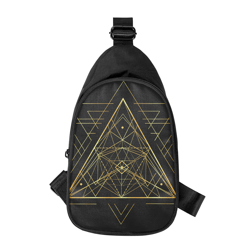 Geometric Pyramid Print Chest Bag