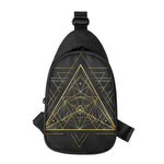 Geometric Pyramid Print Chest Bag