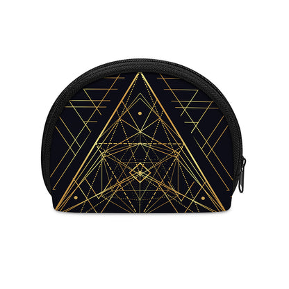 Geometric Pyramid Print Coin Purse
