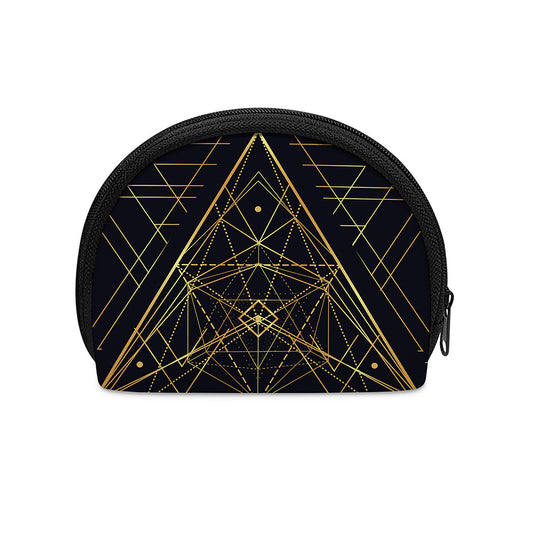 Geometric Pyramid Print Coin Purse