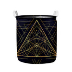 Geometric Pyramid Print Collapsible Laundry Basket