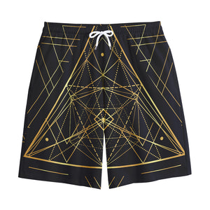 Geometric Pyramid Print Cotton Shorts