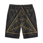 Geometric Pyramid Print Cotton Shorts