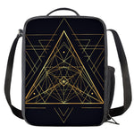 Geometric Pyramid Print Crossbody Lunch Bag