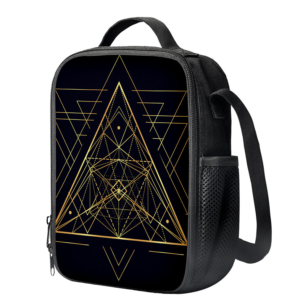 Geometric Pyramid Print Crossbody Lunch Bag