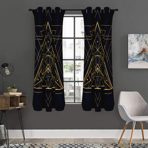 Geometric Pyramid Print Curtain