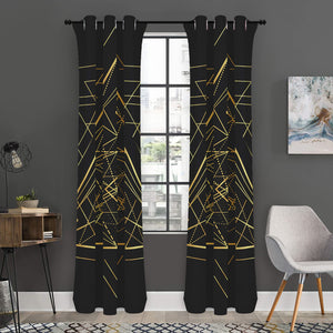 Geometric Pyramid Print Curtain