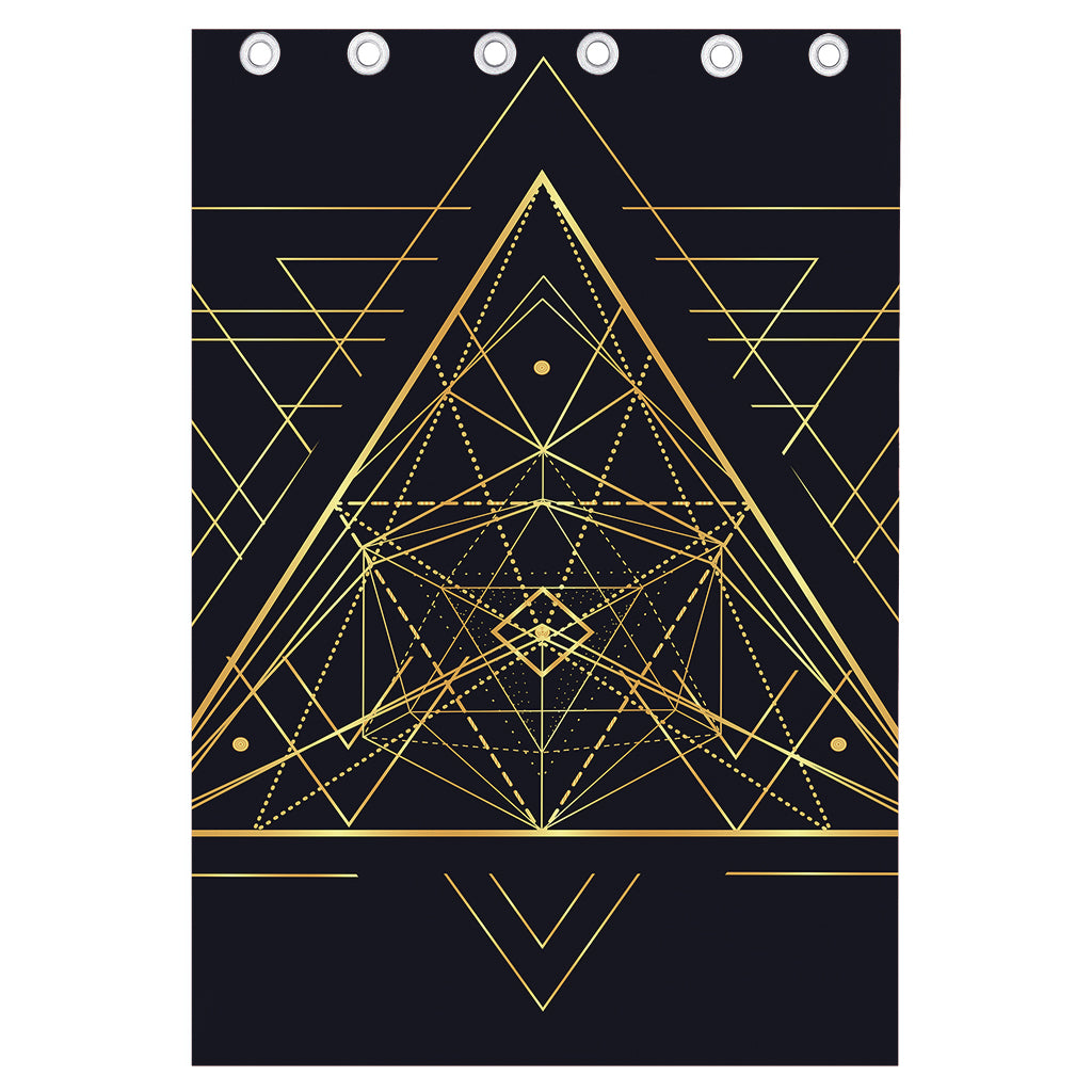 Geometric Pyramid Print Curtain