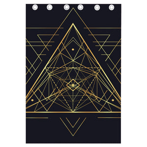 Geometric Pyramid Print Curtain