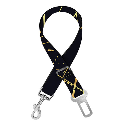 Geometric Pyramid Print Dog Seat Belt