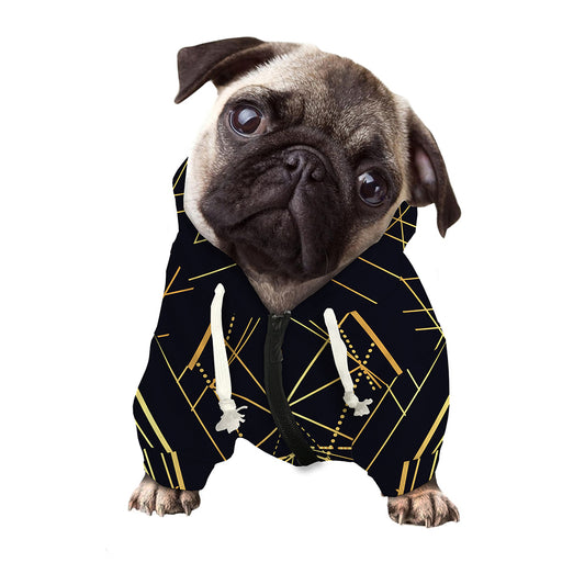 Geometric Pyramid Print Dog Zip Up Hoodie