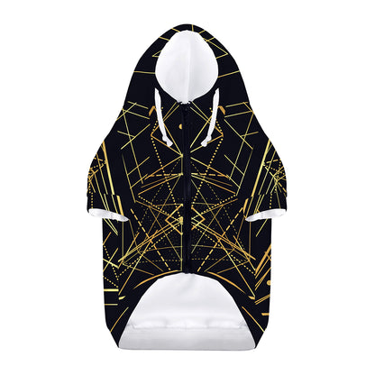 Geometric Pyramid Print Dog Zip Up Hoodie