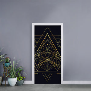 Geometric Pyramid Print Door Sticker