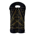 Geometric Pyramid Print Double Neoprene Wine Tote