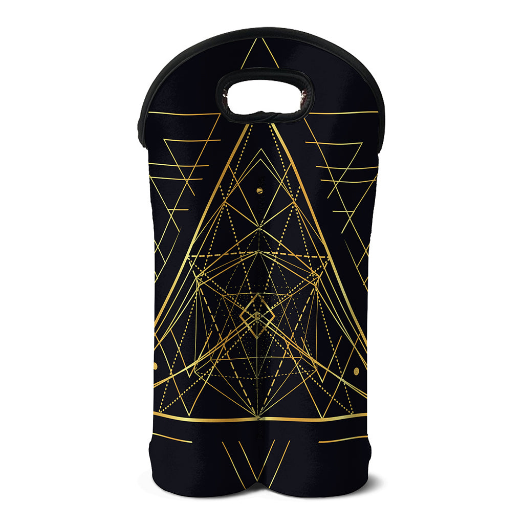 Geometric Pyramid Print Double Neoprene Wine Tote