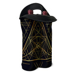 Geometric Pyramid Print Double Neoprene Wine Tote