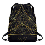 Geometric Pyramid Print Drawstring Backpack