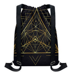 Geometric Pyramid Print Drawstring Backpack