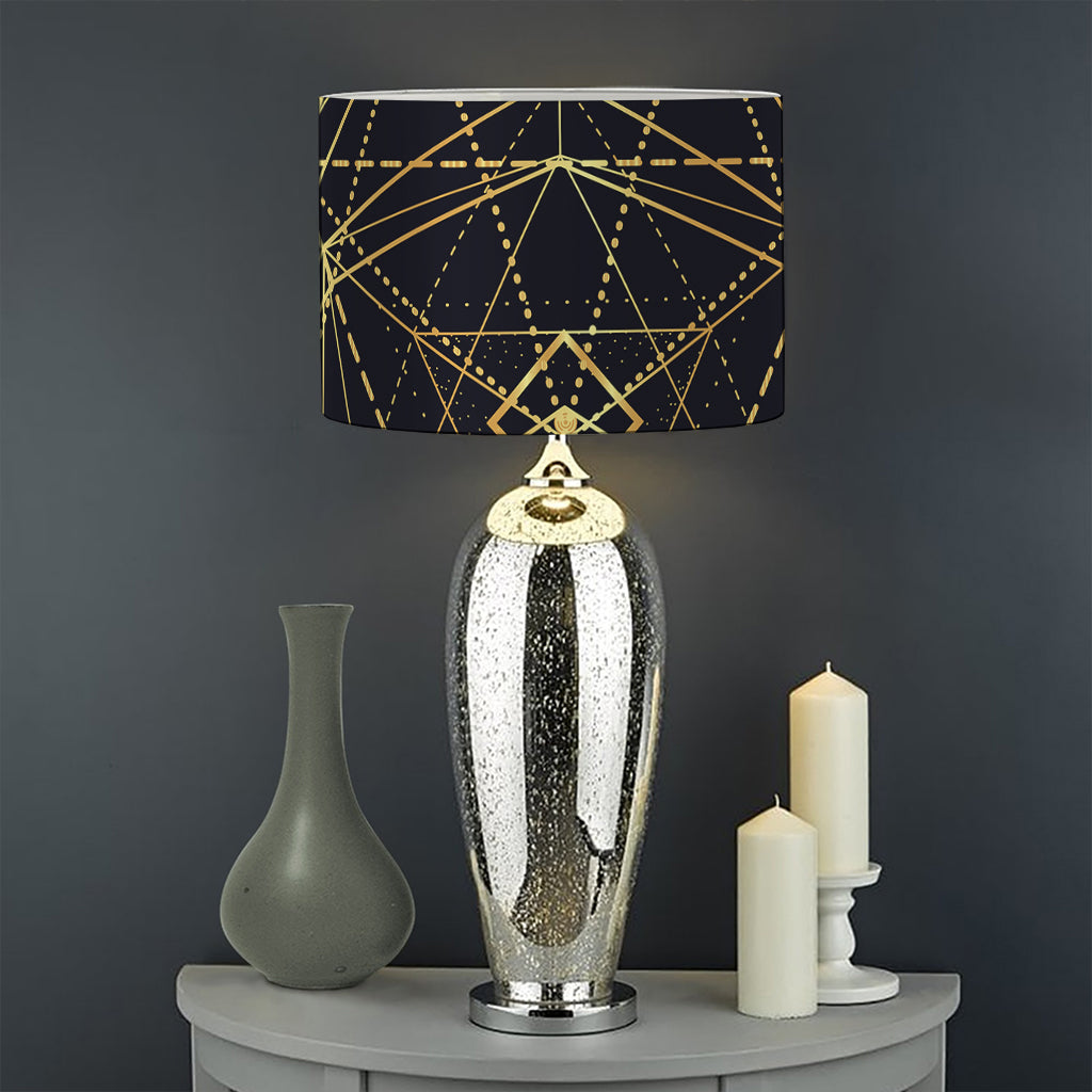 Geometric Pyramid Print Drum Lamp Shade