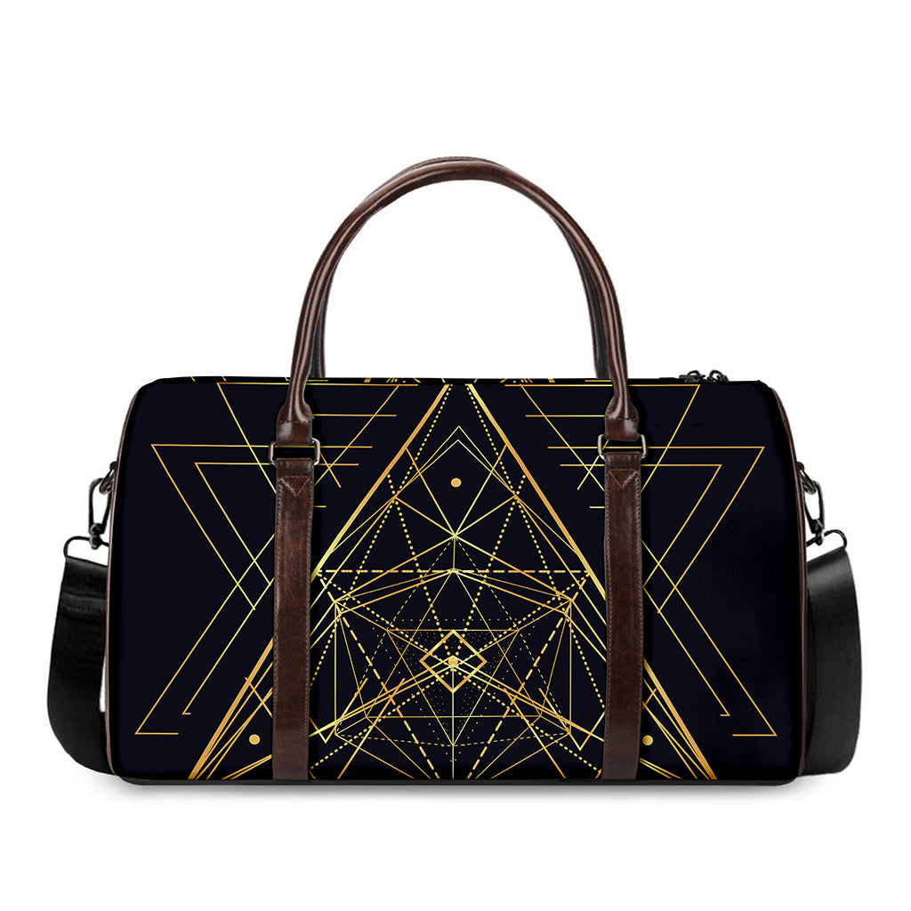Geometric Pyramid Print Duffle Bag