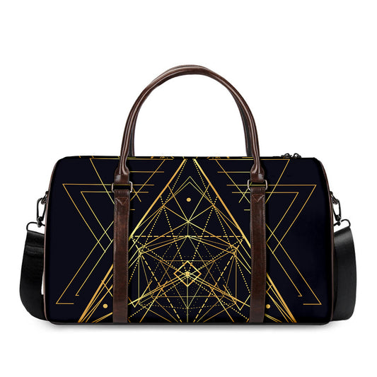 Geometric Pyramid Print Duffle Bag