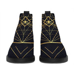 Geometric Pyramid Print Flat Ankle Boots