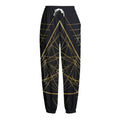 Geometric Pyramid Print Fleece Lined Knit Pants