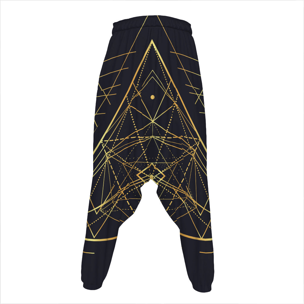 Geometric Pyramid Print Hammer Pants