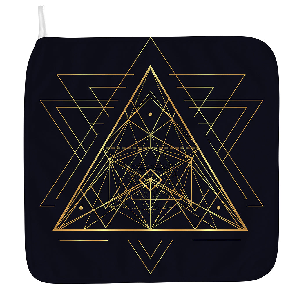 Geometric Pyramid Print Hand Towel