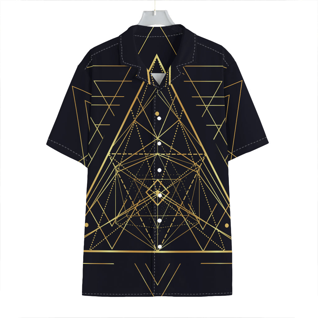 Geometric Pyramid Print Hawaiian Shirt