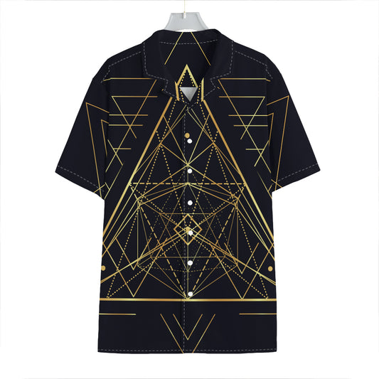 Geometric Pyramid Print Hawaiian Shirt