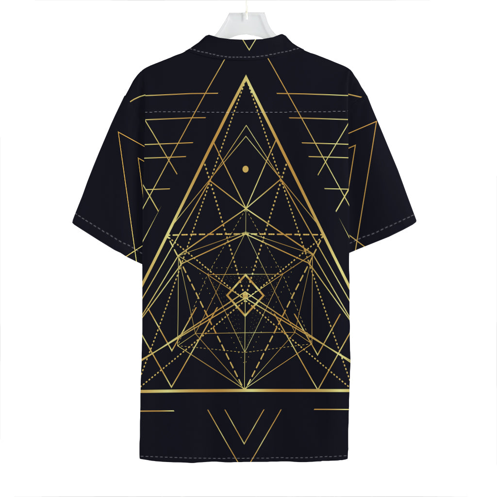 Geometric Pyramid Print Hawaiian Shirt